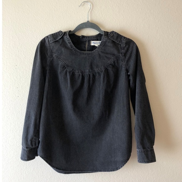 Madewell Tops - Madewell black chambray popover top